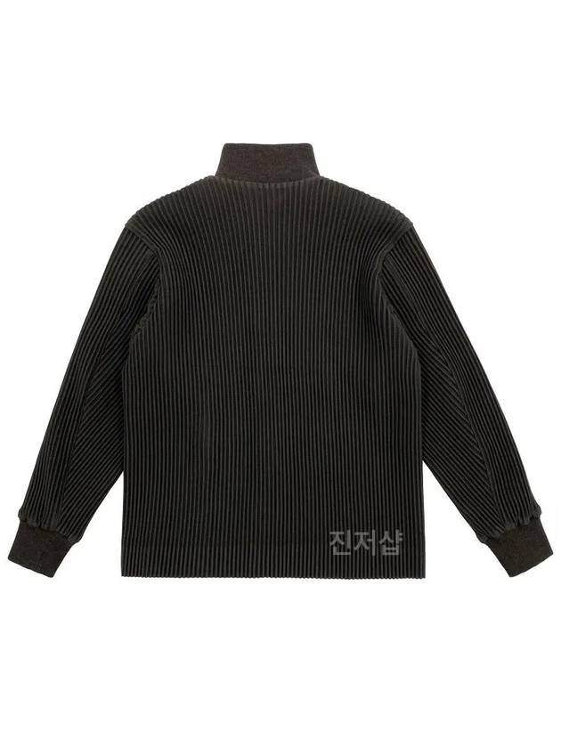 Funnel Neck Pleated Jacket Brown - ISSEY MIYAKE - BALAAN 4