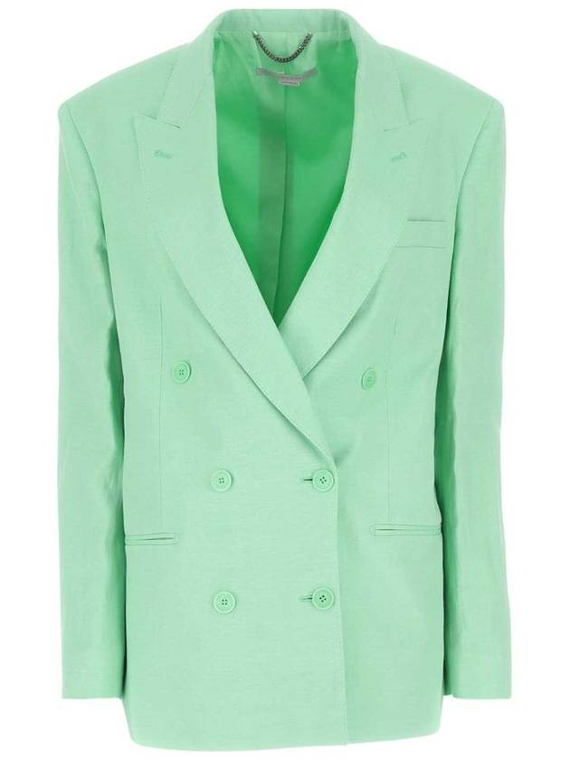 Women's Oversized Double Breasted Jacket Fluo Mint - STELLA MCCARTNEY - BALAAN 2