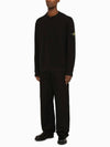 Stretch Cotton Fleece Mock Turtleneck Sweatshirt Black - STONE ISLAND - BALAAN 3