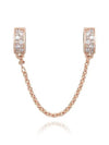 Clear Pave Safety Chain Clip Charm Rose Gold - PANDORA - BALAAN 3