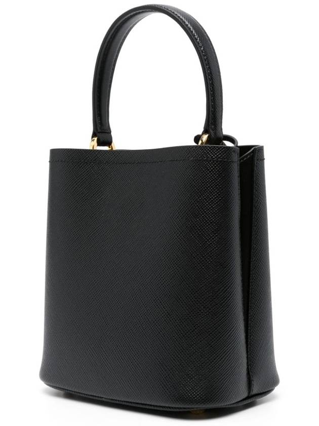 Panier Saffiano Leather Small Tote Bag Black - PRADA - BALAAN 4