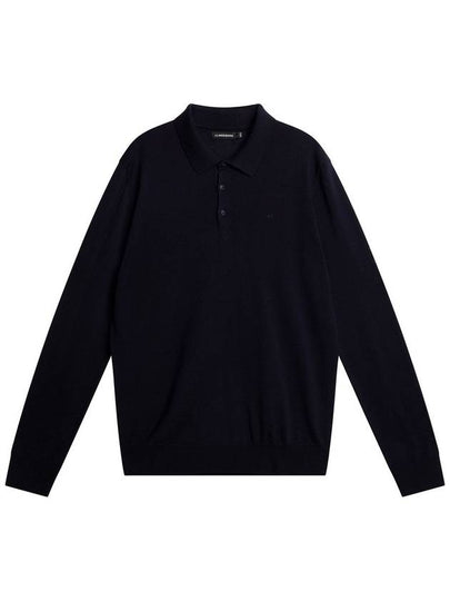 Noel Merino Long Sleeve Polo Knit Top Navy - J.LINDEBERG - BALAAN 2