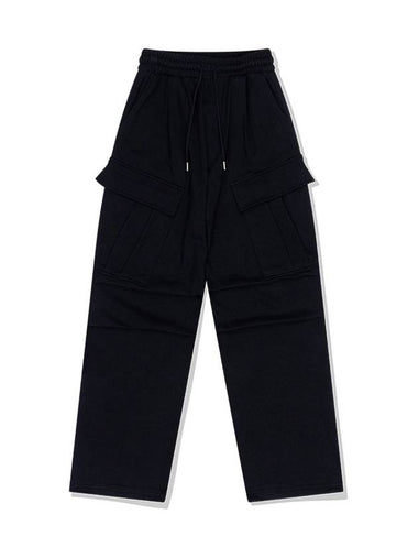 Flap pocket wide sweatpantsblack - BATTRACT - BALAAN 1