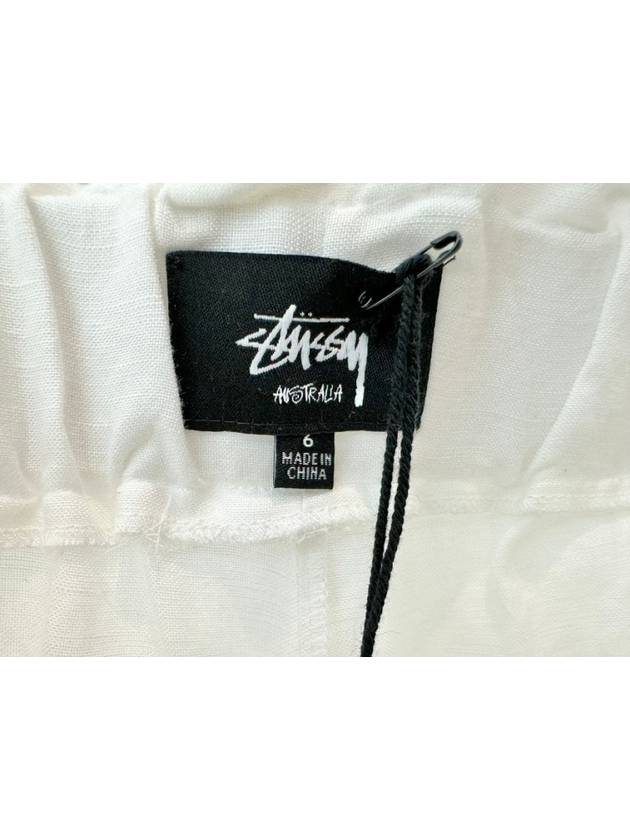 Shoreline Linen Beach Shorts White - STUSSY - BALAAN 10