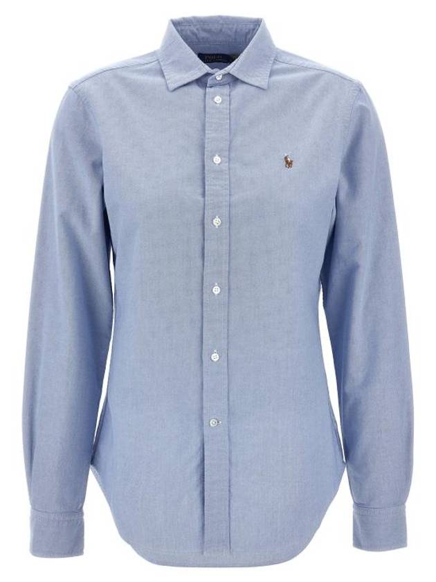 Pony Classic Fit Long Sleeve Shirt Blue - POLO RALPH LAUREN - BALAAN 2