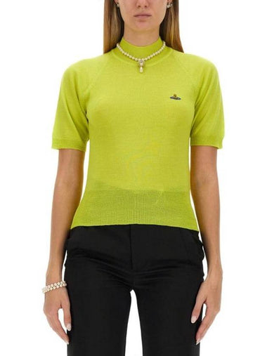 Women's Wool Silk Knit TopYellow - VIVIENNE WESTWOOD - BALAAN 1