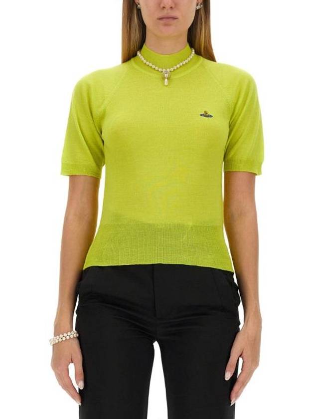 Women's Wool Silk Knit TopYellow - VIVIENNE WESTWOOD - BALAAN 1