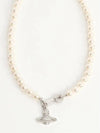 Lucless Pearl Necklace Silver VOSCJW0002 09 - VIVIENNE WESTWOOD - BALAAN 4