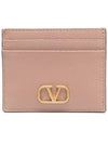 V Logo Signature Card Wallet Black - VALENTINO - BALAAN 6