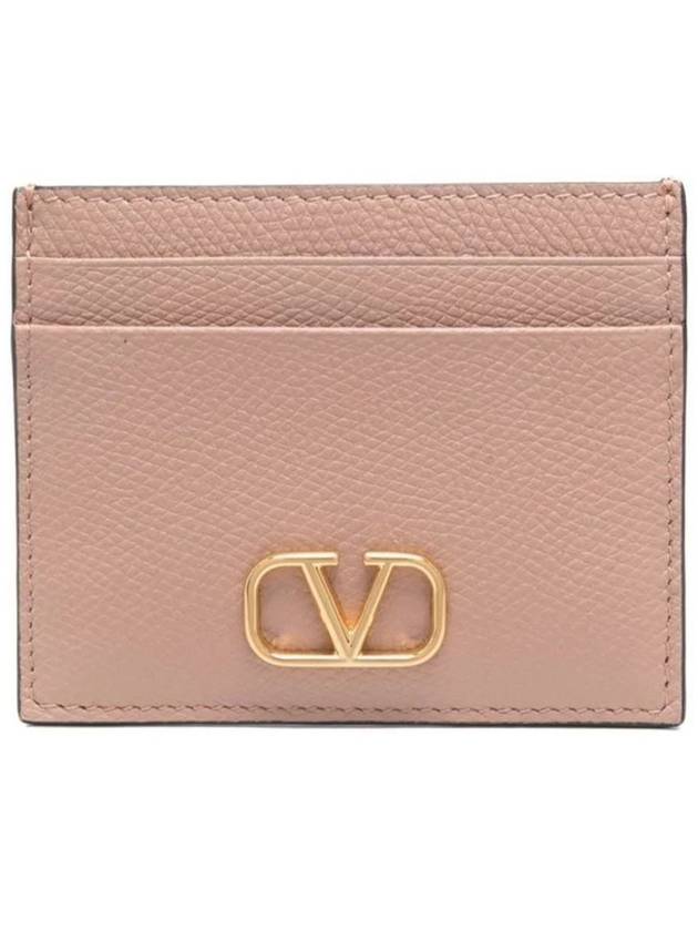 V Logo Signature Card Wallet Black - VALENTINO - BALAAN 6