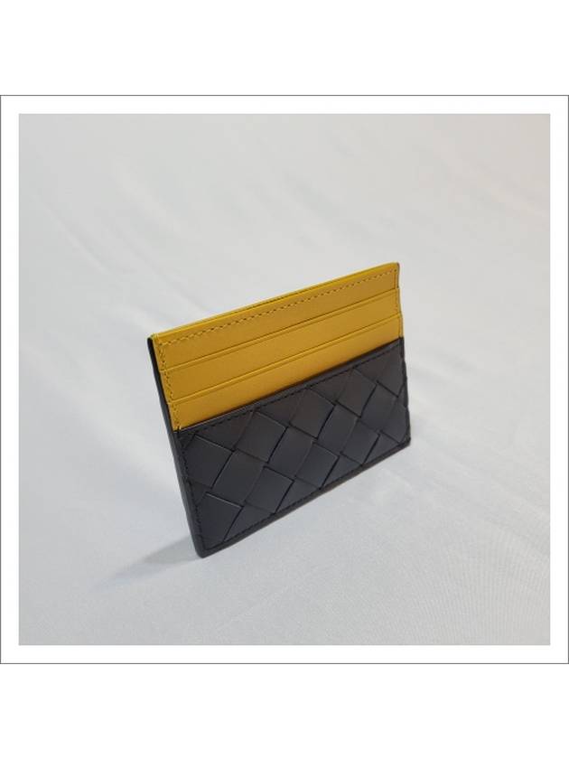 Intrecciato Two-Tone Card Wallet Yellow - BOTTEGA VENETA - BALAAN 3