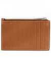 Zipper Calfskin Triomphe Embossed Card Wallet Tan - CELINE - BALAAN 3