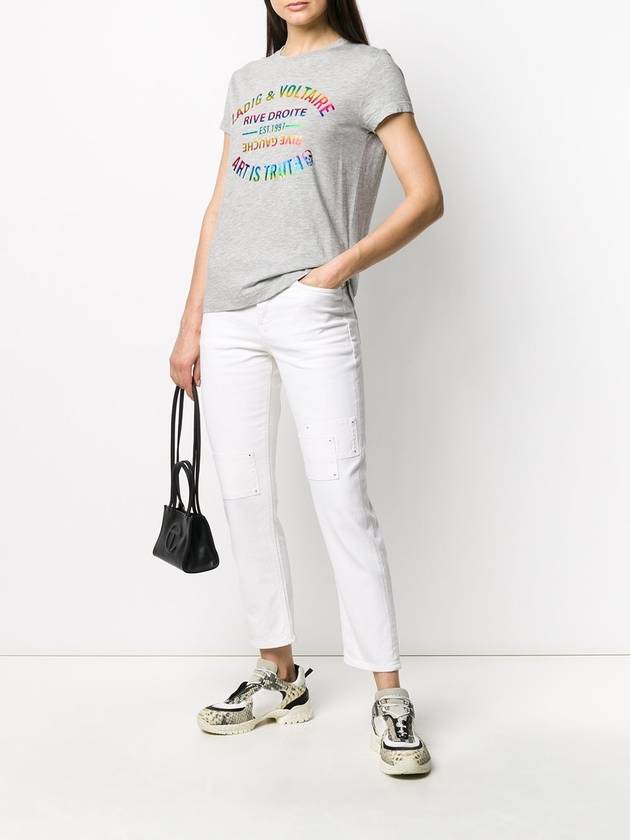 Zadig Voltaire Rainbow Logo Short Sleeve T Shirt SJTS1830F - ZADIG & VOLTAIRE - BALAAN 4