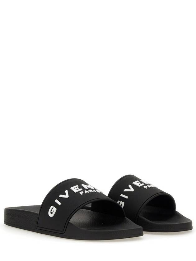 Logo Rubber Slide Slippers Black - GIVENCHY - BALAAN 4