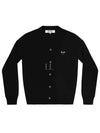 Play Men's Black Heart Wappen Wool Cardigan Black - COMME DES GARCONS - BALAAN 2