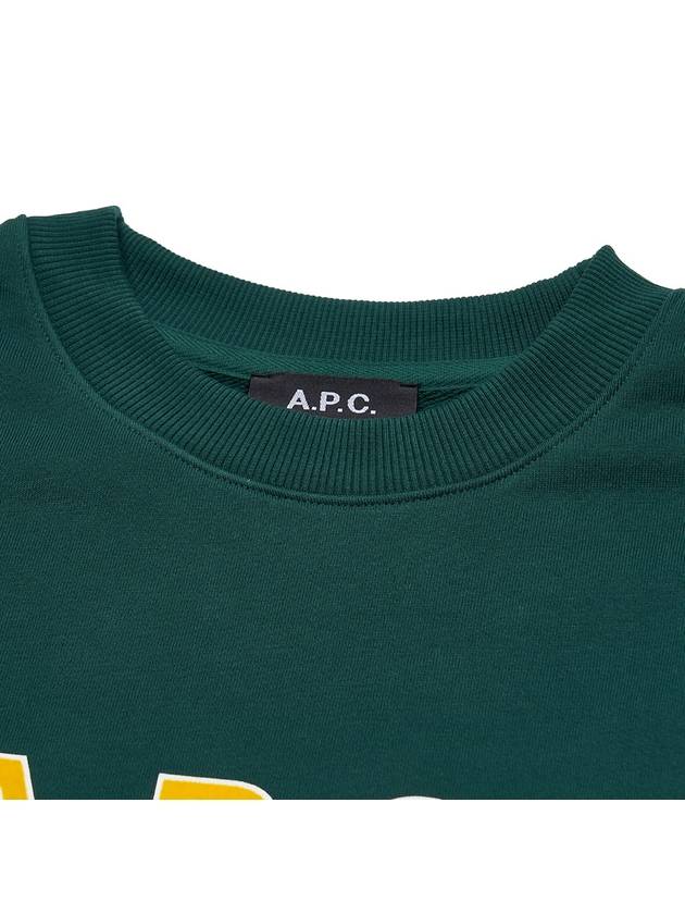 Logo Print Cotton Sweatshirt Green - A.P.C. - BALAAN 5