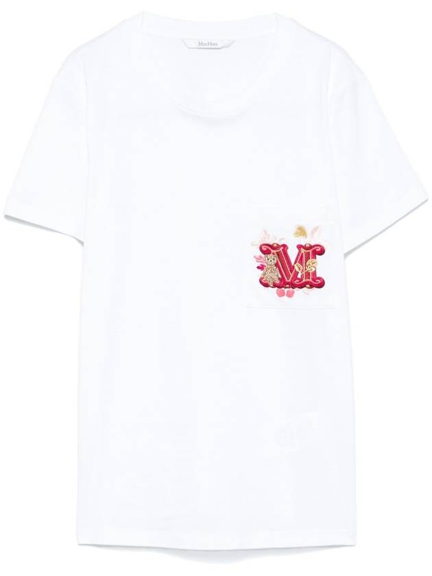 Logo Crew Neck Short Sleeve T-Shirt White - MAX MARA - BALAAN 2