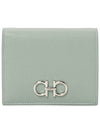 Gancini Compact Half Wallet Light Green - SALVATORE FERRAGAMO - BALAAN 2