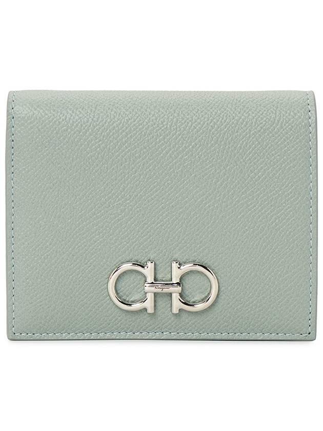 Gancini Compact Half Wallet Light Green - SALVATORE FERRAGAMO - BALAAN 2