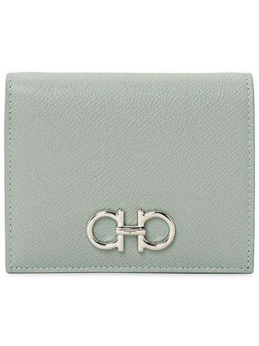 Gancini Compact Half Wallet Light Green - SALVATORE FERRAGAMO - BALAAN 2