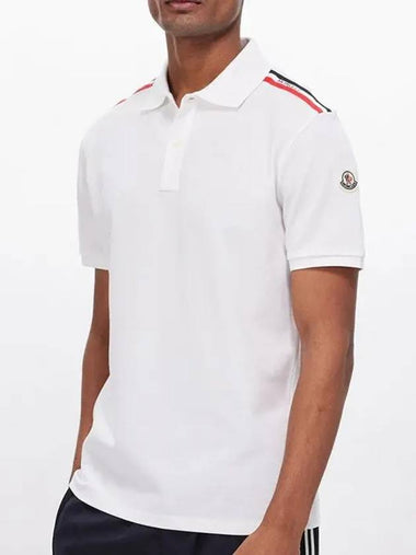 Logo patch sleeve striped pique polo shirt 8A00020 89A16 002 - MONCLER - BALAAN 1