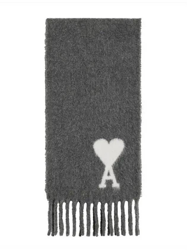 De Coeur Jacquard Muffler Dark Grey - AMI - BALAAN 3