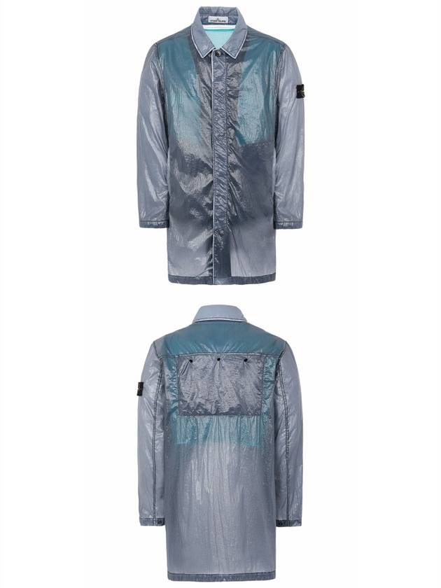 Lucido Packable Trench Coat Blue Grey - STONE ISLAND - BALAAN 5