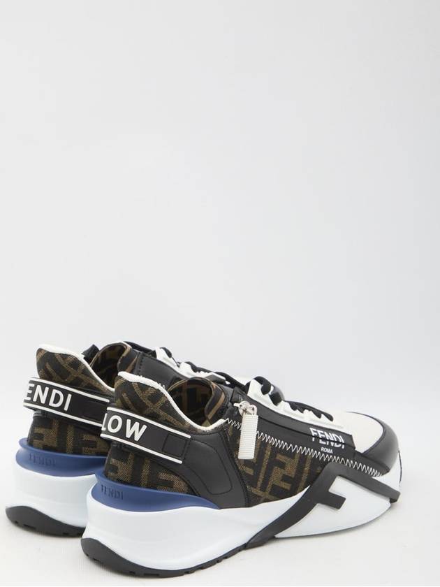 Flow FF Jacquard Leather Running Low Top Sneakers Black - FENDI - BALAAN 4