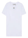 Embroided ORB Peru Short Sleeve T-Shirt White - VIVIENNE WESTWOOD - BALAAN 11