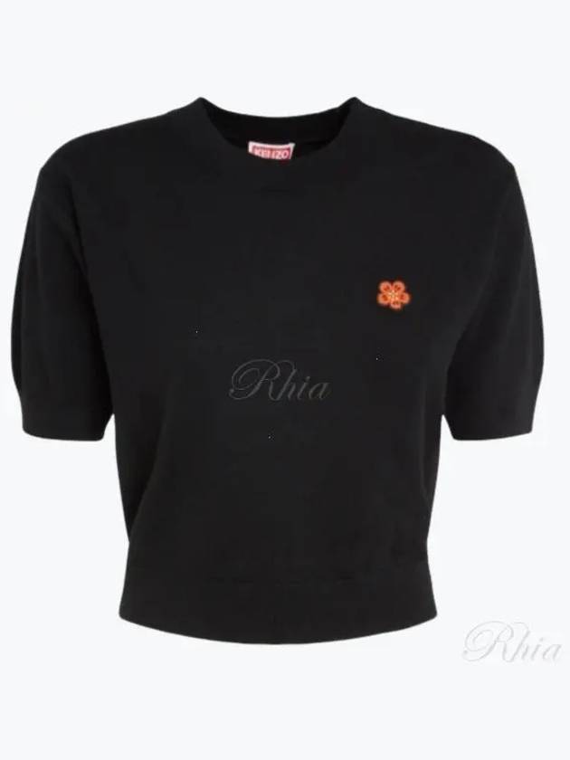 Women's Boke Flower Logo Short Sleeve T-Shirt Black - KENZO - BALAAN 2