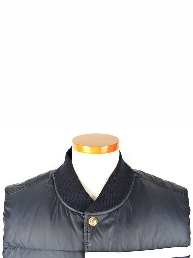 Diagonal gold padded vest navy 5 - THOM BROWNE - BALAAN 6