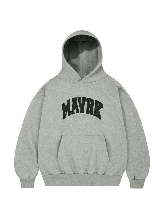 Unisex M Curved Logo Overfit Balloon Hoodie Grey - MAVRK - BALAAN 2