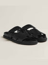 Hermes Chypre H Logo Calfskin Sandals Black - HERMES - BALAAN 5