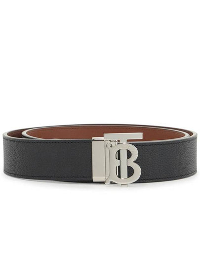 Reversible Monogram Leather Belt Black - BURBERRY - BALAAN 2