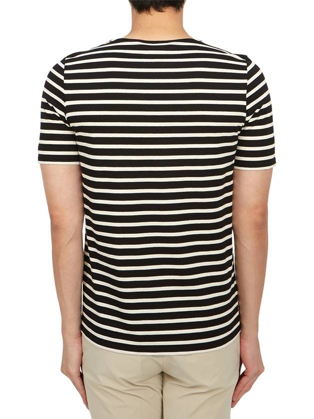 Levant Modern Striped Short Sleeve T-Shirt Noir Ecru - SAINT JAMES - BALAAN 5