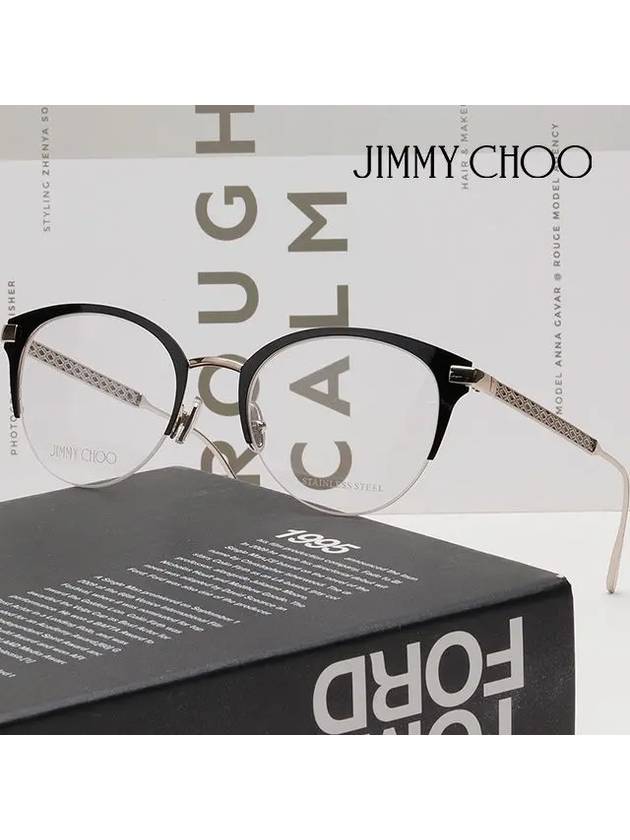 Glasses frame JC215 807 semirimless round black - JIMMY CHOO - BALAAN 2