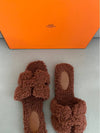 Oran Shearing Sandals Cognac - HERMES - BALAAN 4