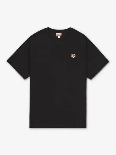 Lucky Tiger Embroidered Classic Short Sleeve T Shirt Black - KENZO - BALAAN 2