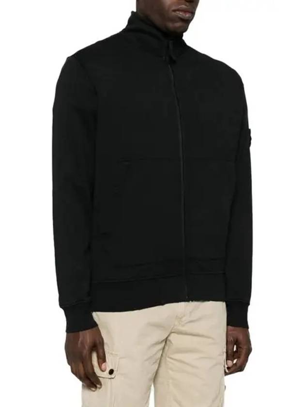 Cotton Fleece Zip-up Jacket Balck - STONE ISLAND - BALAAN 3