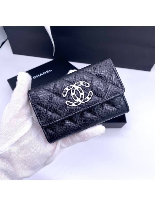 Caviar Flap Card Wallet Black - CHANEL - BALAAN 3