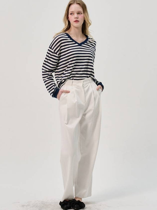 Semi Wide Pintuck Cotton Pants_White - SORRY TOO MUCH LOVE - BALAAN 2