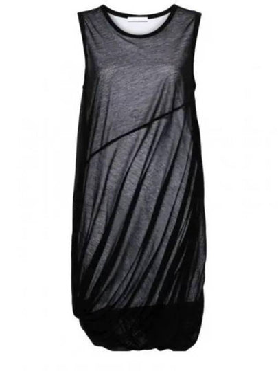 Bubble Knit Sleeveless Midi Dress Black - HELMUT LANG - BALAAN 2