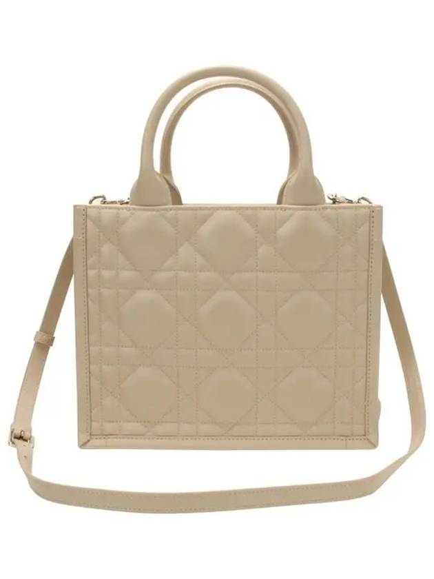 Macrocannage Calfskin Small Book Tote Bag Powder Beige - DIOR - BALAAN 4