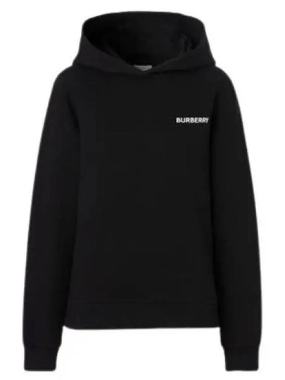 Horseferry Logo Print Cotton Hoodie Black - BURBERRY - BALAAN 2