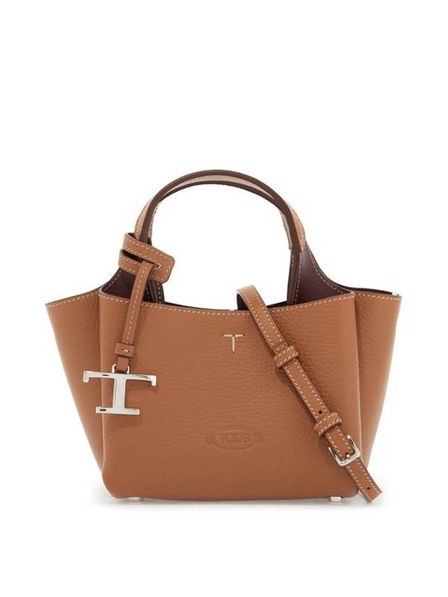 Micro Leather Tote Bag Brown - TOD'S - BALAAN 2