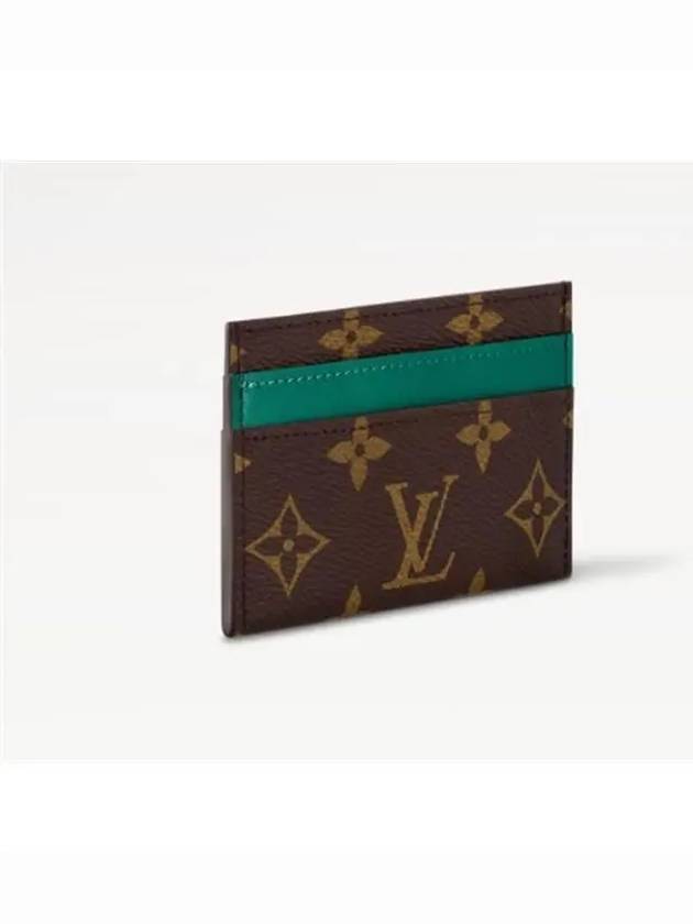 Double Card Wallet Brown Green - LOUIS VUITTON - BALAAN 3