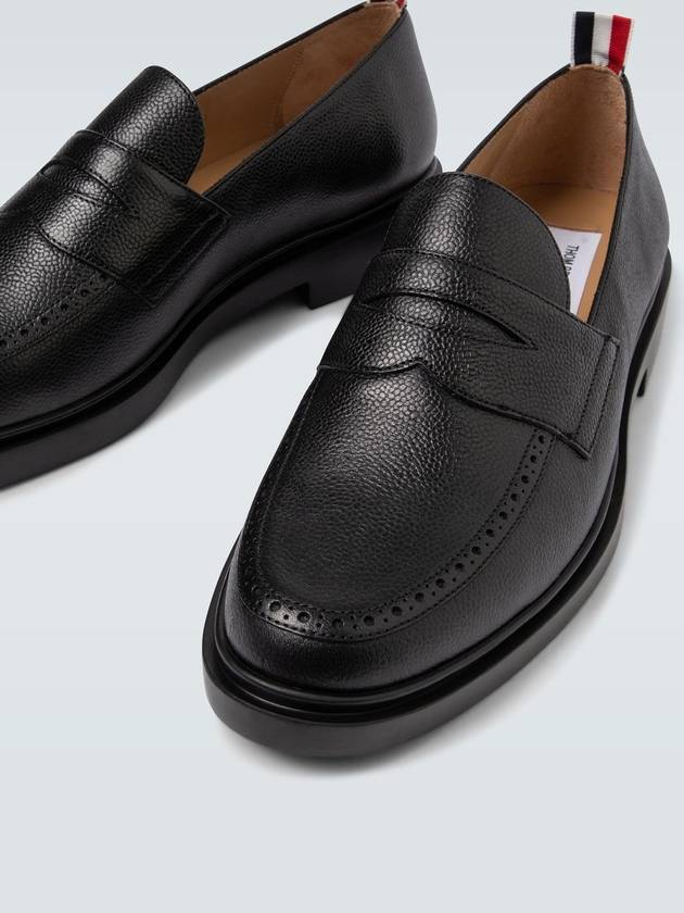 Pebble Grain Rubber Sole Penny Loafer Black - THOM BROWNE - BALAAN 7