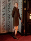 Women's Gabrielle GABRIEL Wool Herringbone Suit Brown - DEFEMME - BALAAN 3