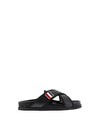 Vitello Calf Enamel Criss Cross Loafer Sandals Black - THOM BROWNE - BALAAN 2