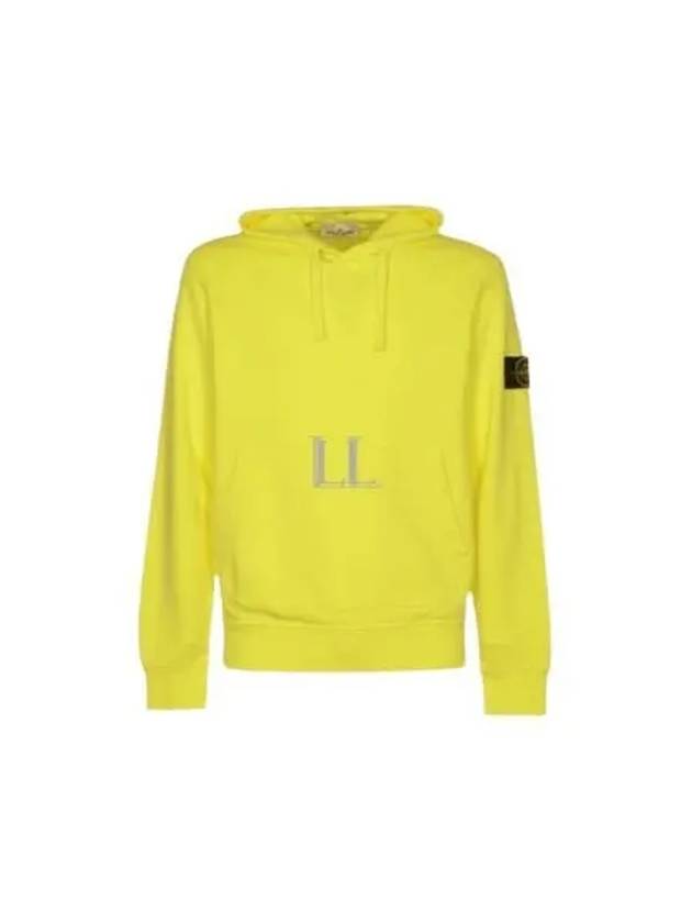 Logo Patch Drawstring Hoodie Yellow - STONE ISLAND - BALAAN 2